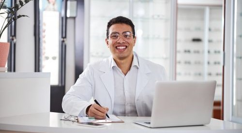 man on computer