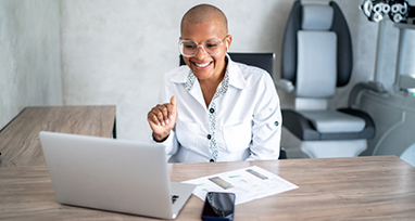 woman on computer
